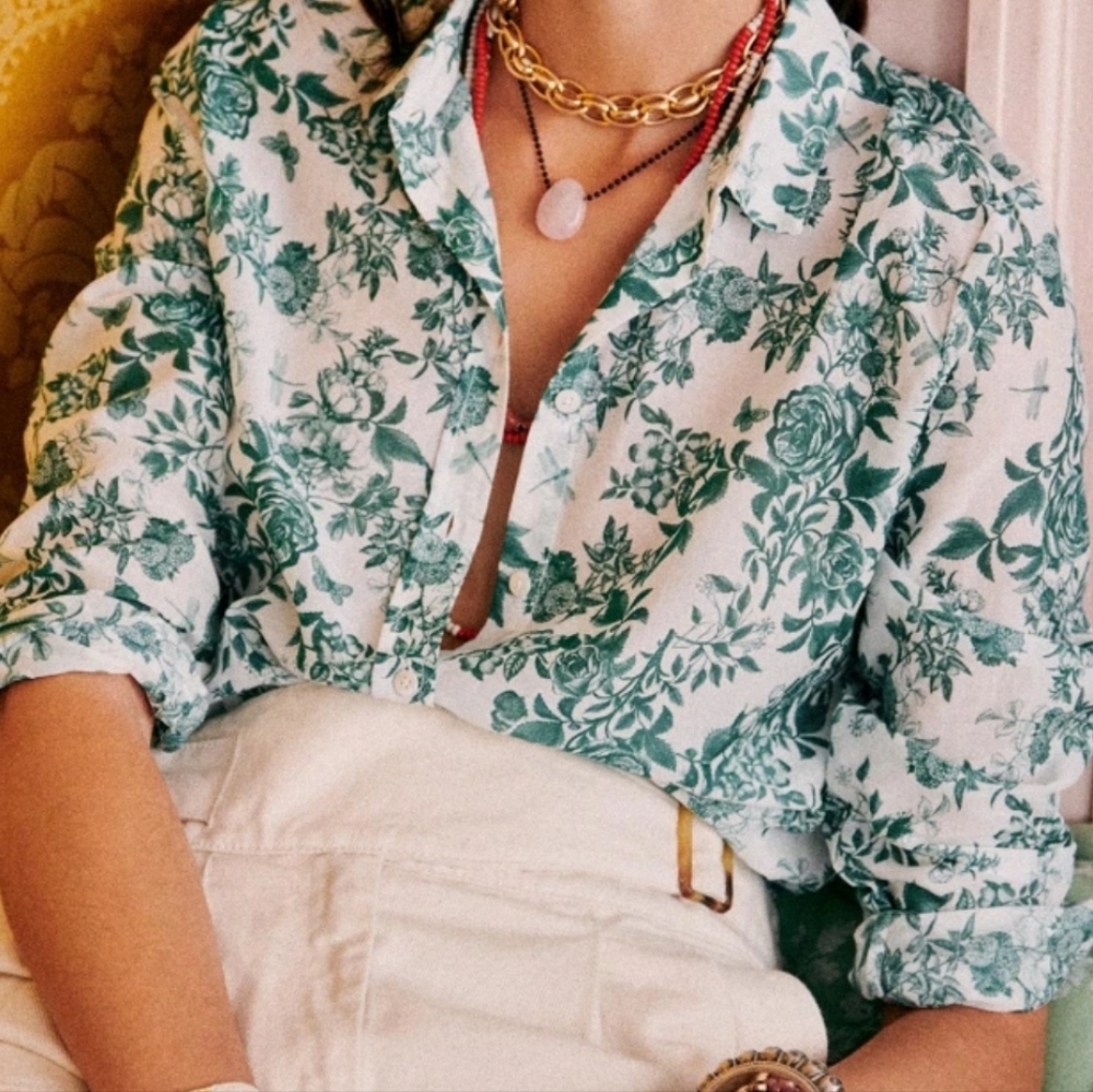 Sezane Pierro Shirt Botanical Print - Size 2